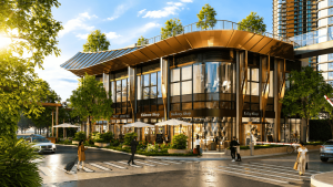 Khối đế shophouse với quán cà phê, tiệm bánh tại tiện ích Norton Park