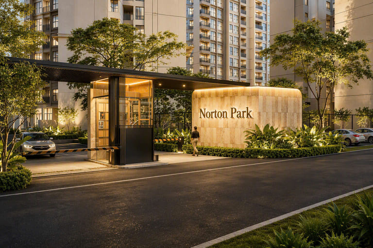 Phối cảnh cổng chào dự án Norton Park Gamuda Land tại Thuận Giao, TP.HCM