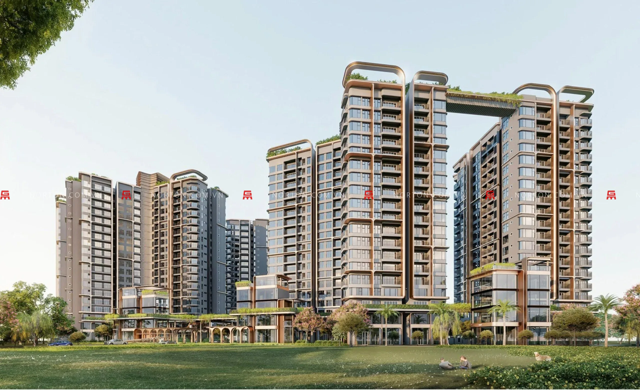 Phối cảnh dự án Norton Park của Gamuda Land tại phường Thuận Giao, TP HCM