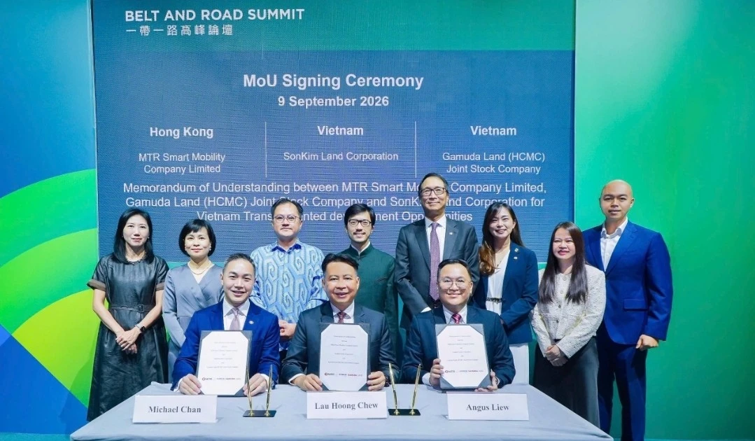 Lễ ký kết MoU giữa MTR, Gamuda Land và SonKim Land về mô hình nhà ga tích hợp tại Belt and Road Summit 9/9/2026