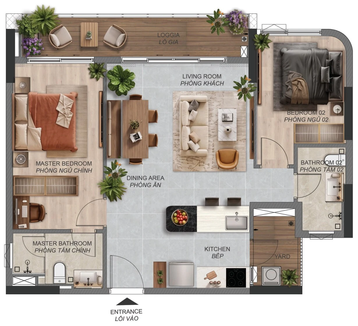 Mặt bằng căn hộ 2 phòng ngủ+ B2.2a Norton Park, diện tích sàn 87,20 m²