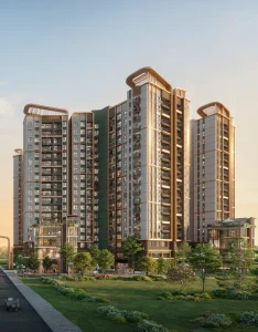 Tòa tháp Norton Park lúc hoàng hôn (phối cảnh minh họa)